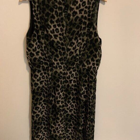 APT 9 Womens Size 12 Dress Chiffon Leopard Print Zipper Back Knee Length - Picture 5 of 7